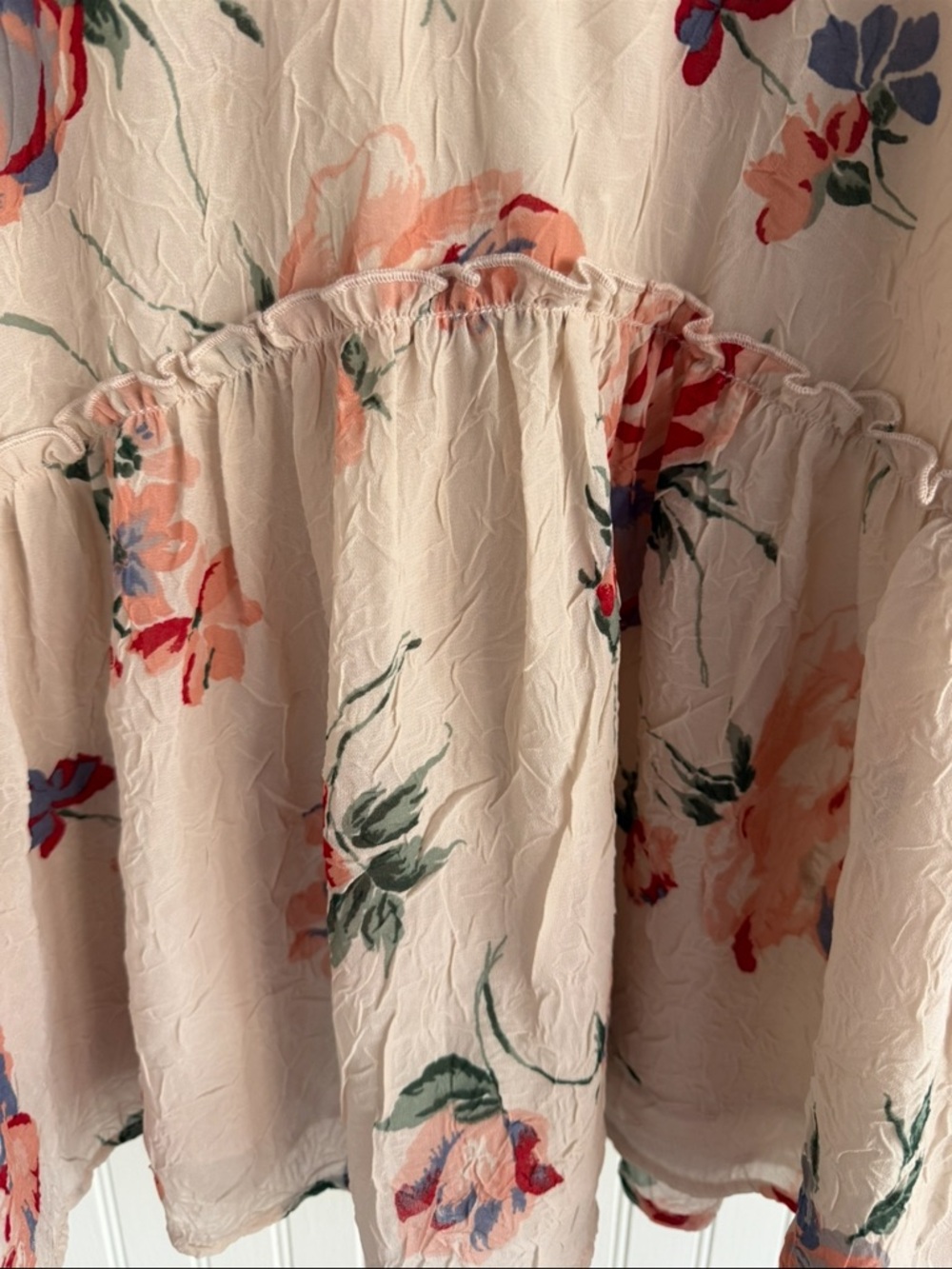 Lucky Brand Blush Pink Soft Floral Top Size S - Picture 3 of 6